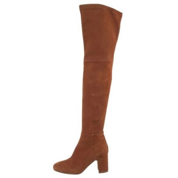 Aquatalia Barbera Rust Brown Suede Heeled Over The Knee Boots Size 6 - Picture 1 of 6